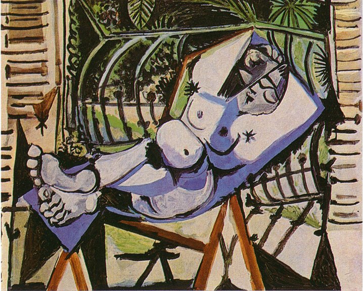 Picasso Female nude near the garden 1956